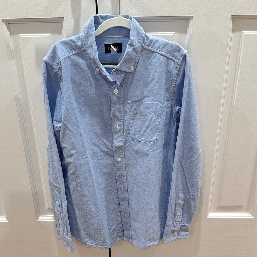 Boys Light Blue Casual Button-Down Shirt